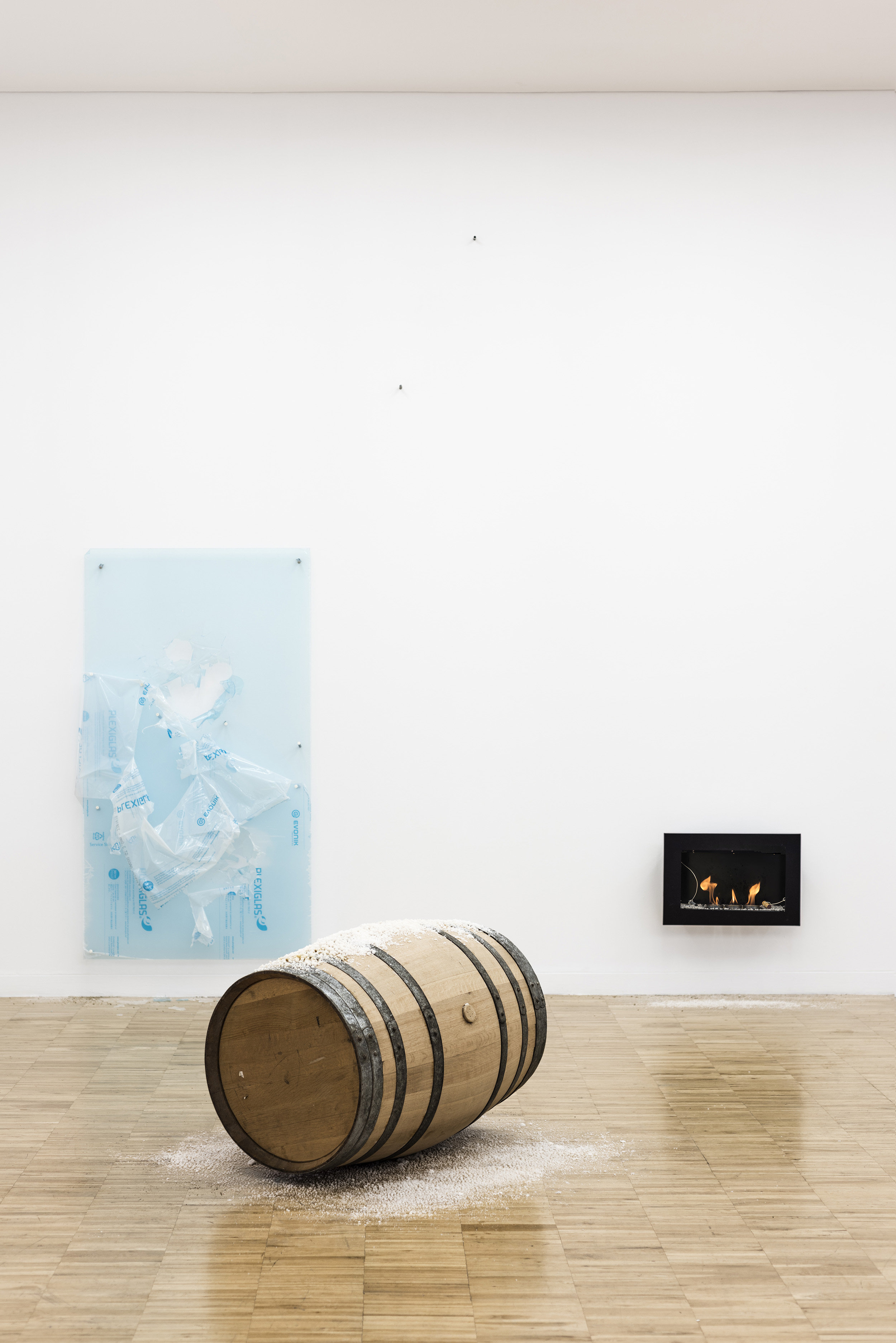 Installation view Bad Weather for Mechanical Habits, Good Weather for Drunks (2016) from group show Crisis? What crisis? at TEA, Santa Cruz de Tenerife. Curated
