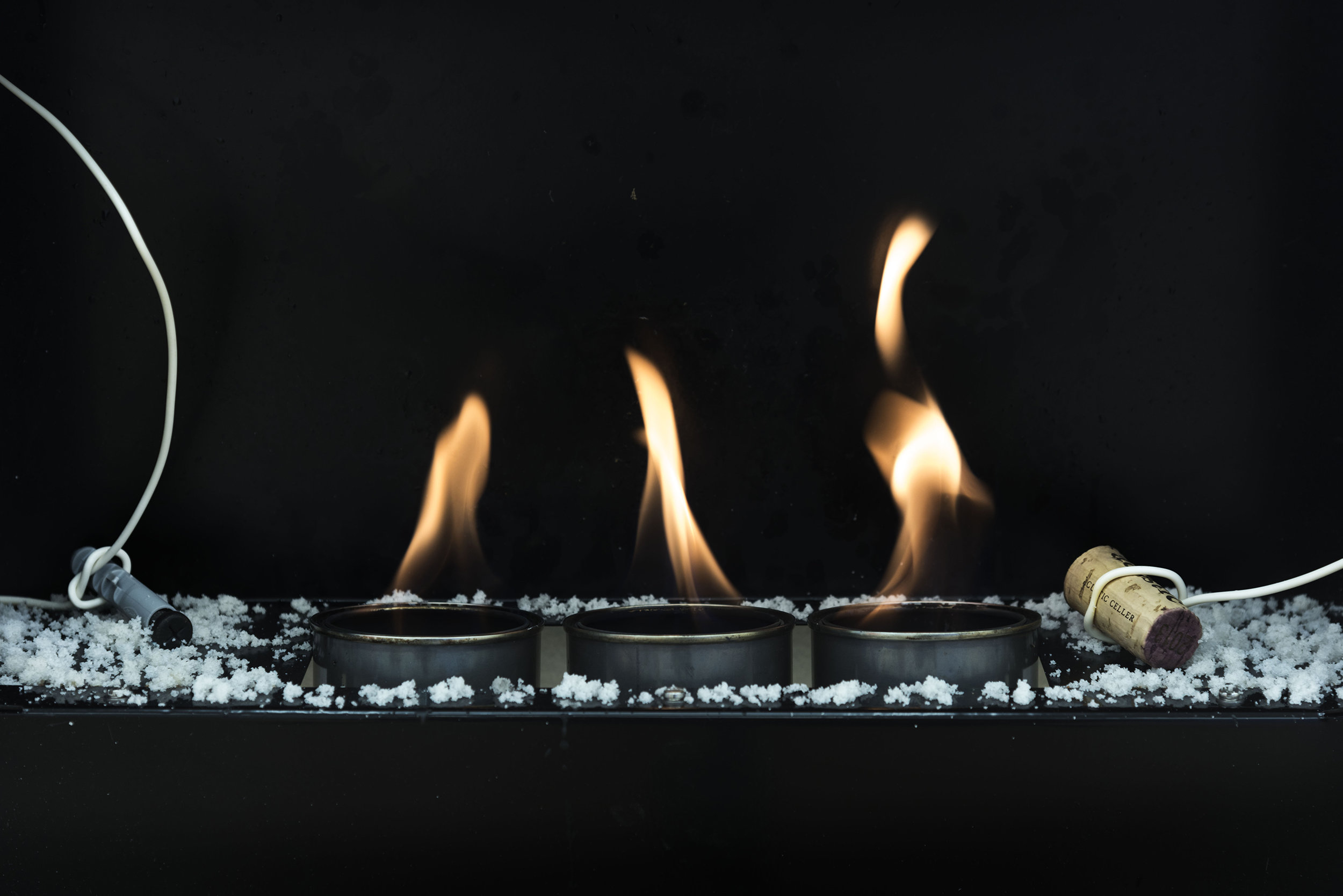 Fireplace No.1, (Bad Weather for Mechanical Habits, Good Weather for Drunks), 2016 Bioethanol fireplace, bioethanol, Fireproof ABS filament for 3D printing, cor