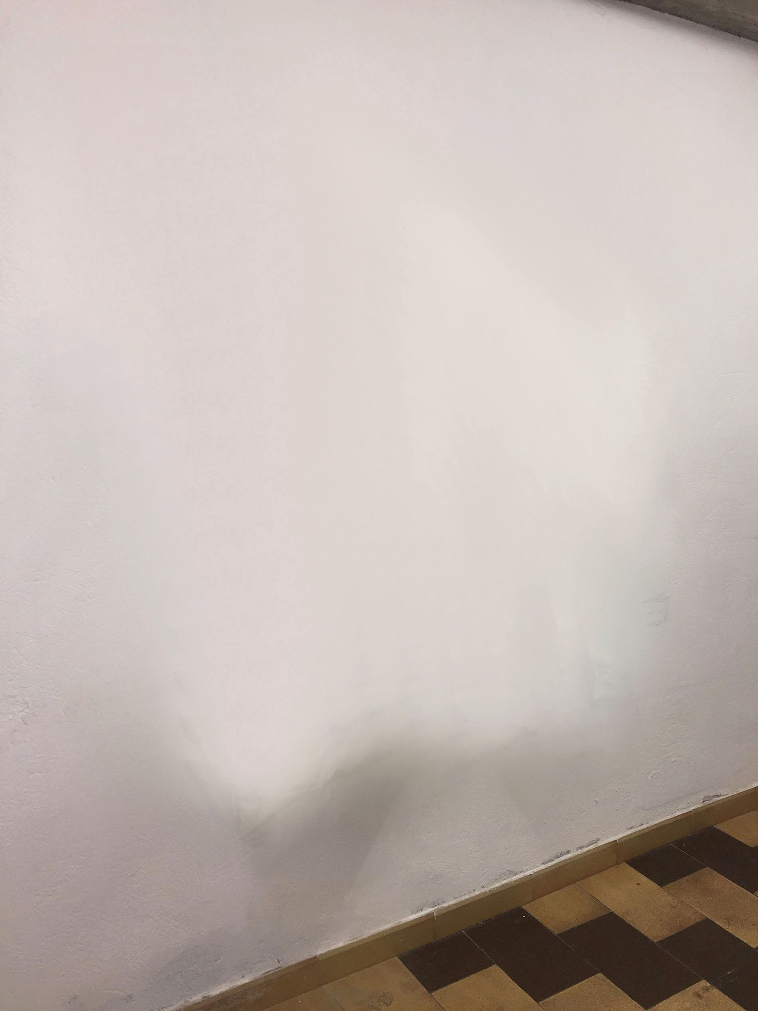 When animal impulses produce cultural objects No. 1. (Feedback, 2/2), 2018 + Eraser Work Addition No. 1, 2018 PVC panel bitten by human, Fischer wall plugs bitt